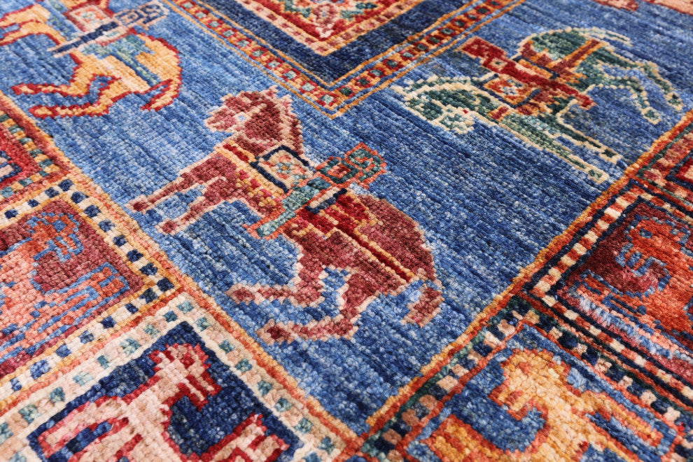 2' 9" X 4' 1" Antiqued Pazyryk Historical Design Hand-Knotted Rug Q10948
