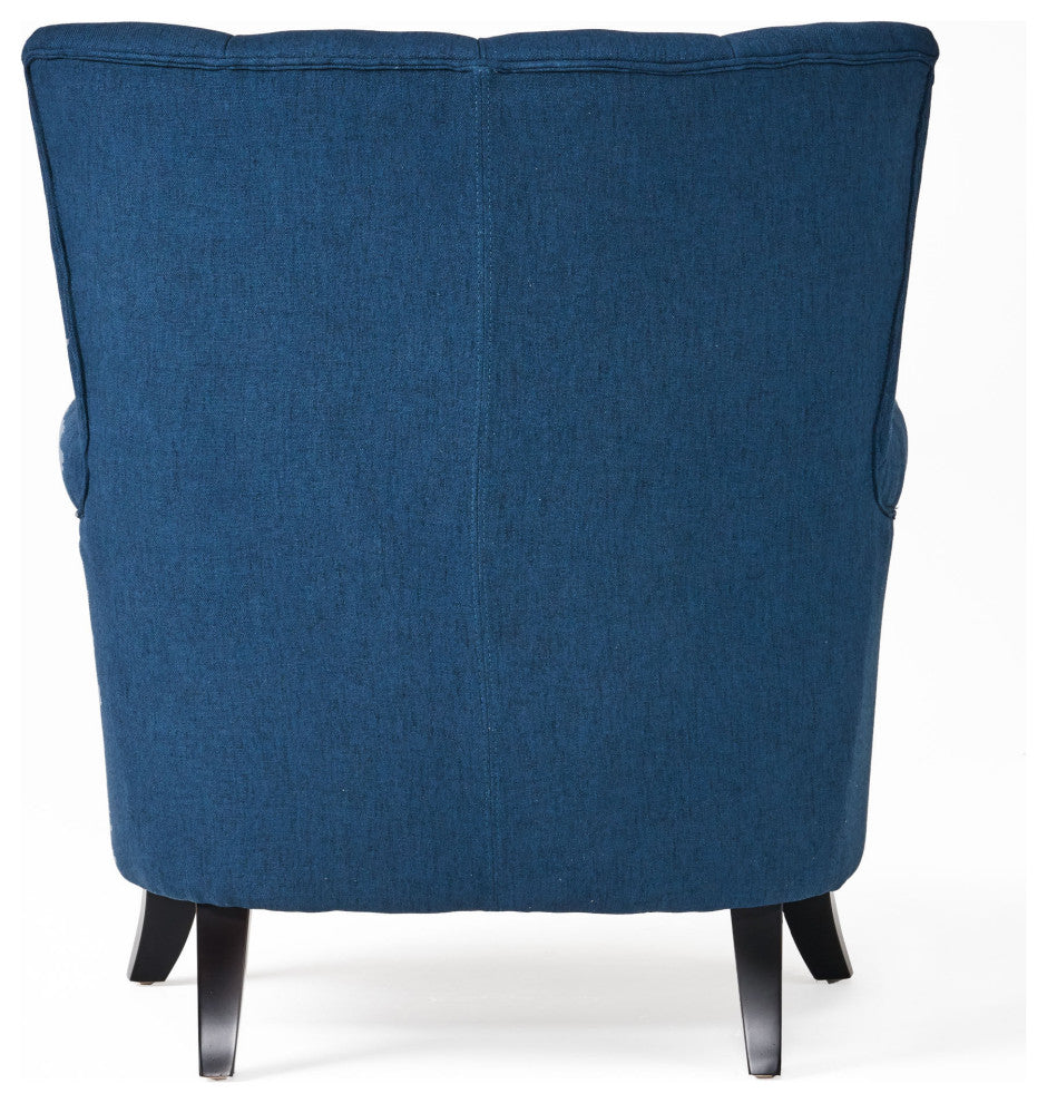 GDF Studio Ezra Classic Fabric Club Chair, Navy Blue