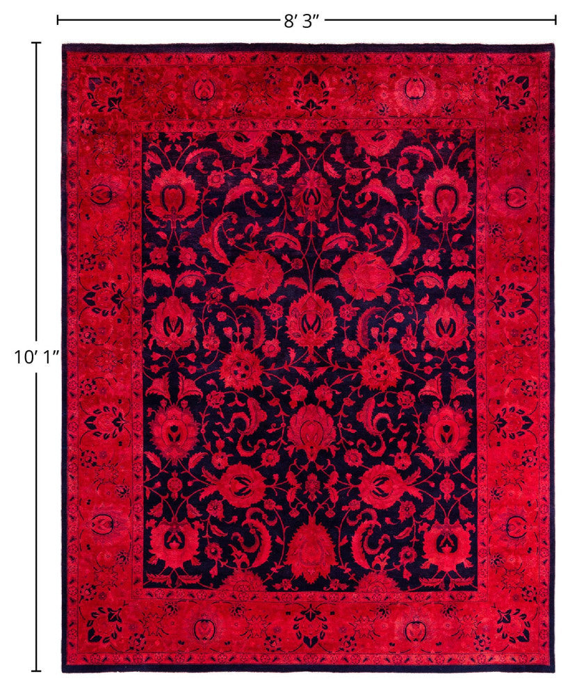 Overdyed, One-of-a-Kind Hand-Knotted Area Rug Pink, 8'3"x10'1"