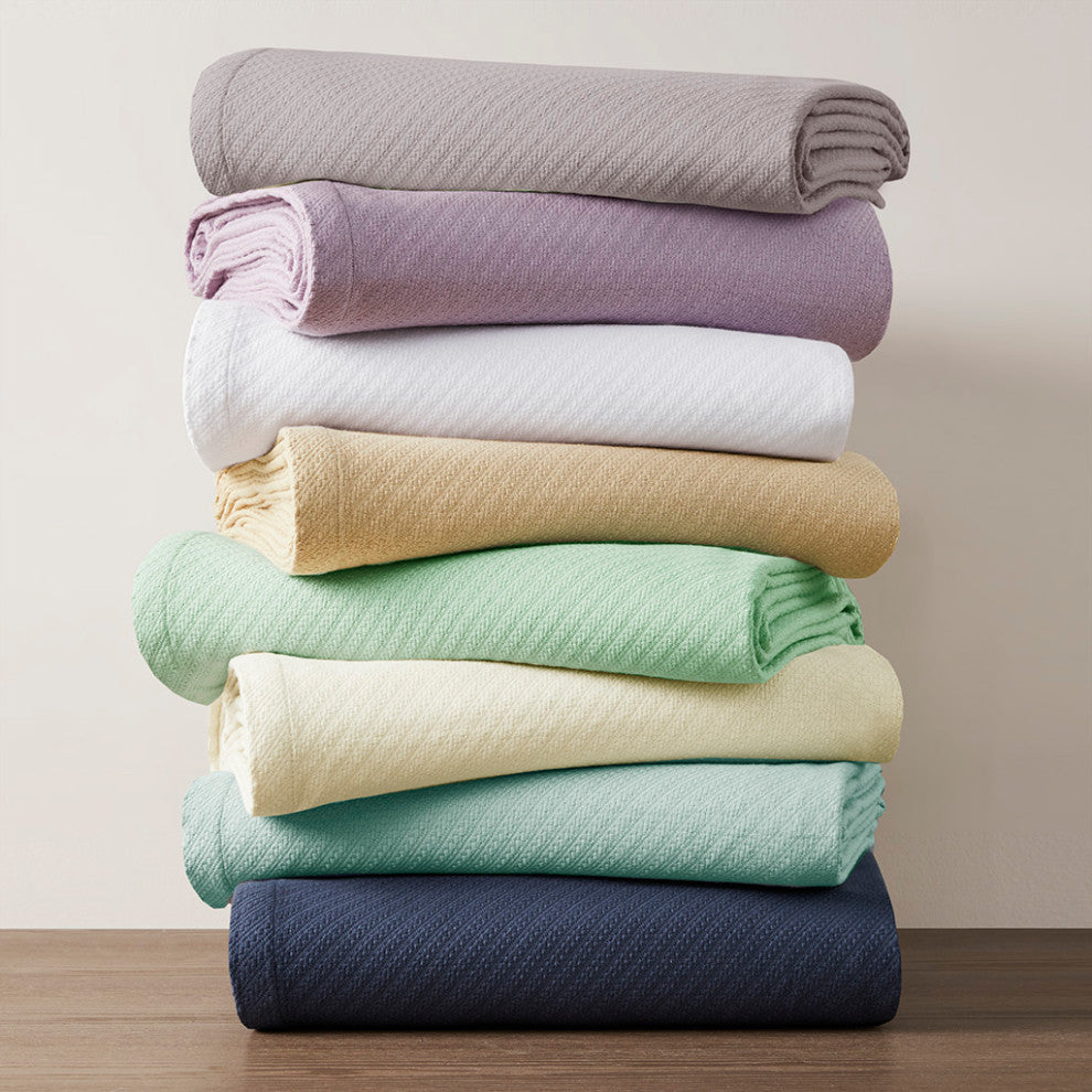 Madison Park Liquid Cotton Blanket, Navy