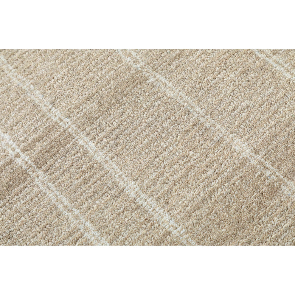 Obeetee Jaipur Grid Hand Tufted Rug, Taupe, 3'x5'