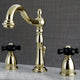 Kingston Brass Widespread Bathroom Faucet With Retail Pop-Up, Polished Brass