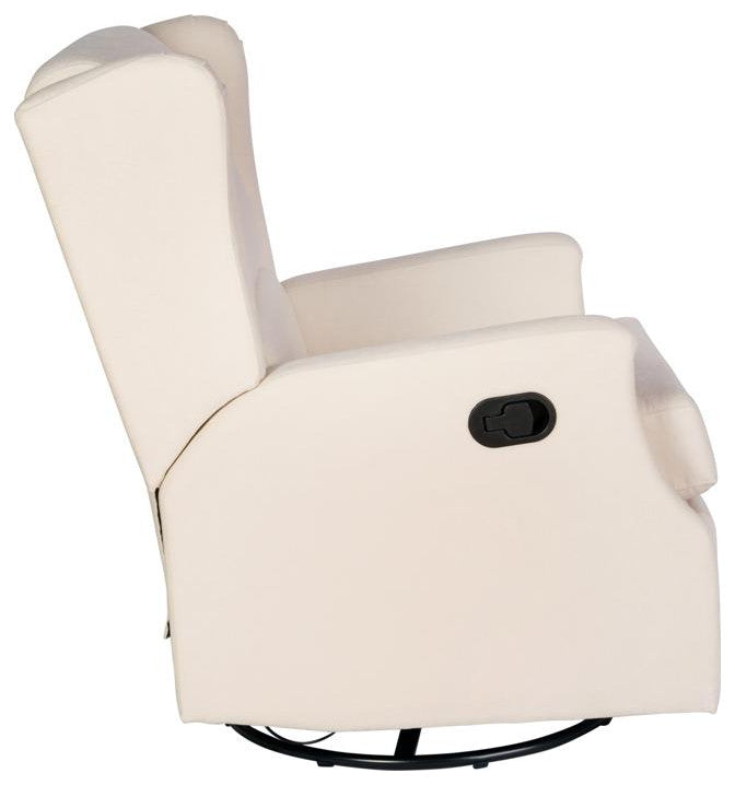 Omma Swivel Wingback Recliner Glider Rocker Recliner, Cream
