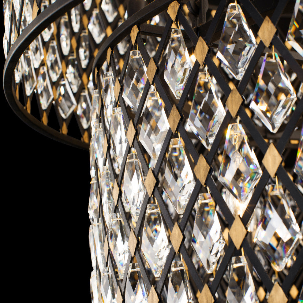Windsor 21 Light Chandelier in Carbon/Havana Gold