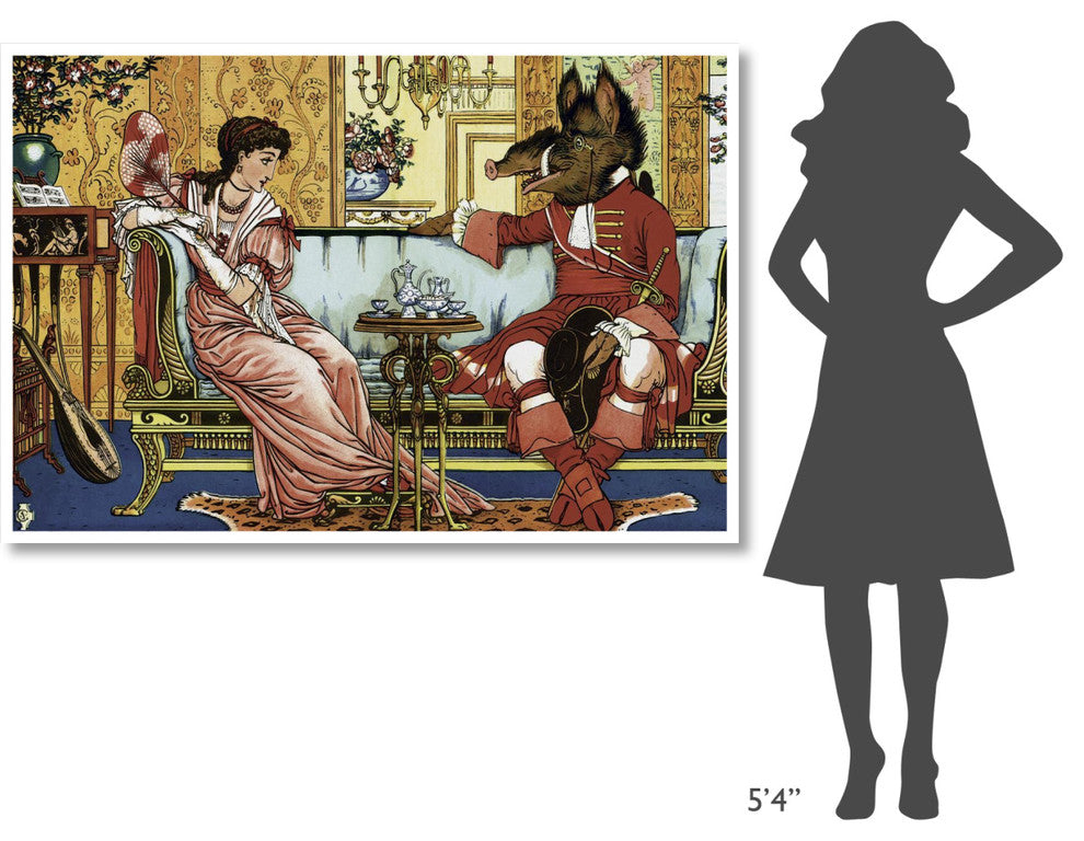 "Beauty and the Beast - The Courtship" Print by Walter Crane, 62"x42"