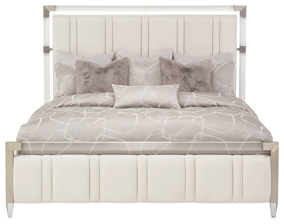 Penthouse Queen Short Panel Bed, Ash Gray