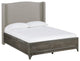 Modus Cicero 4 PC Cal King Upholstered Bed Set in Rustic Latte