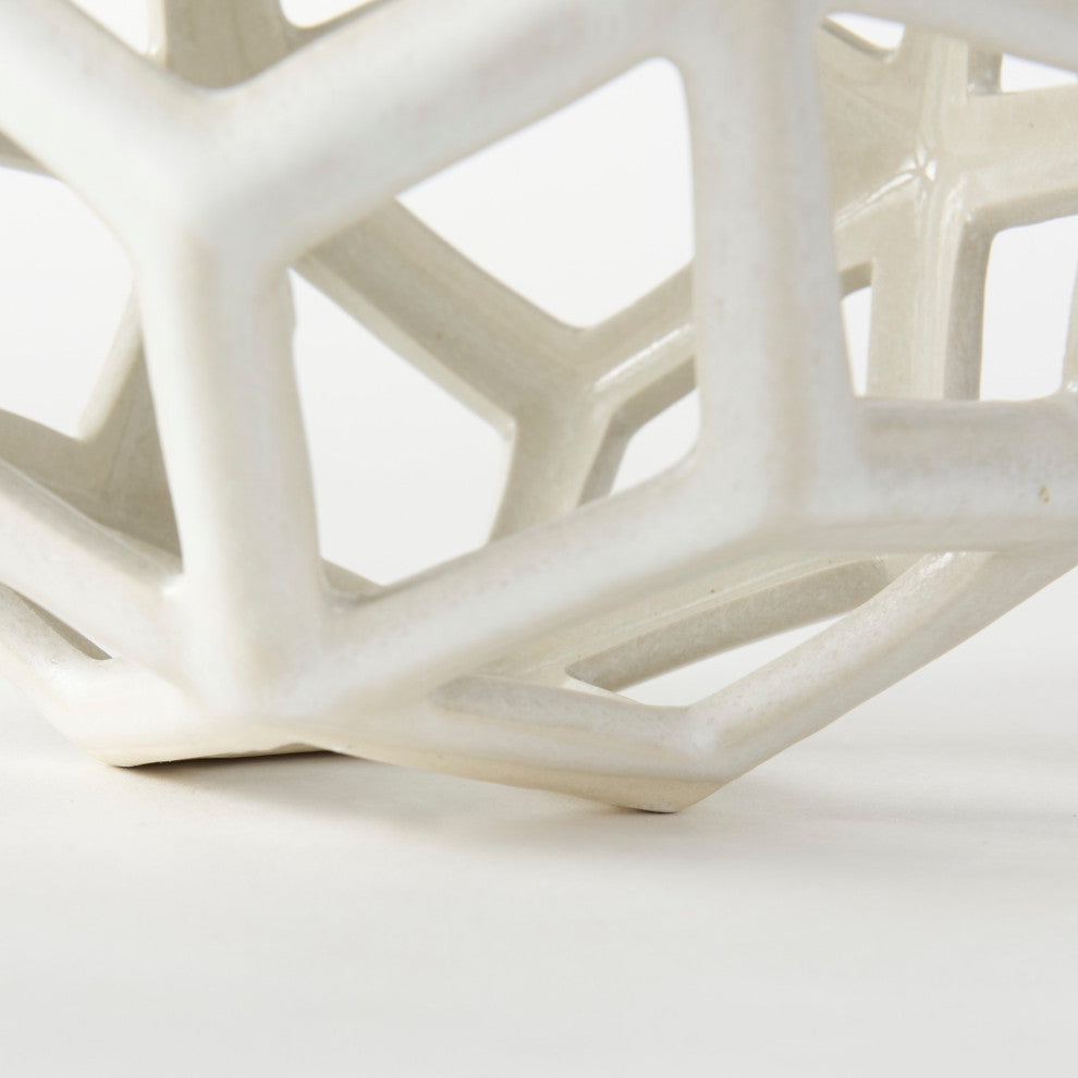 Geom White Ceramic Geometric Object