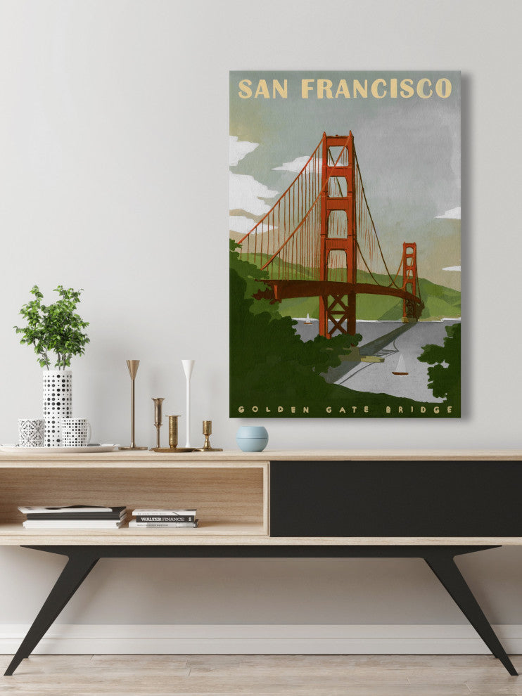 "Golden Gate Bridge, San Francisco" Painting Print on Wrapped Canvas, 16x24