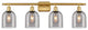Ballston-Bella 4-Light 36" Bath Vanity Light, Satin Gold, Light Smoke