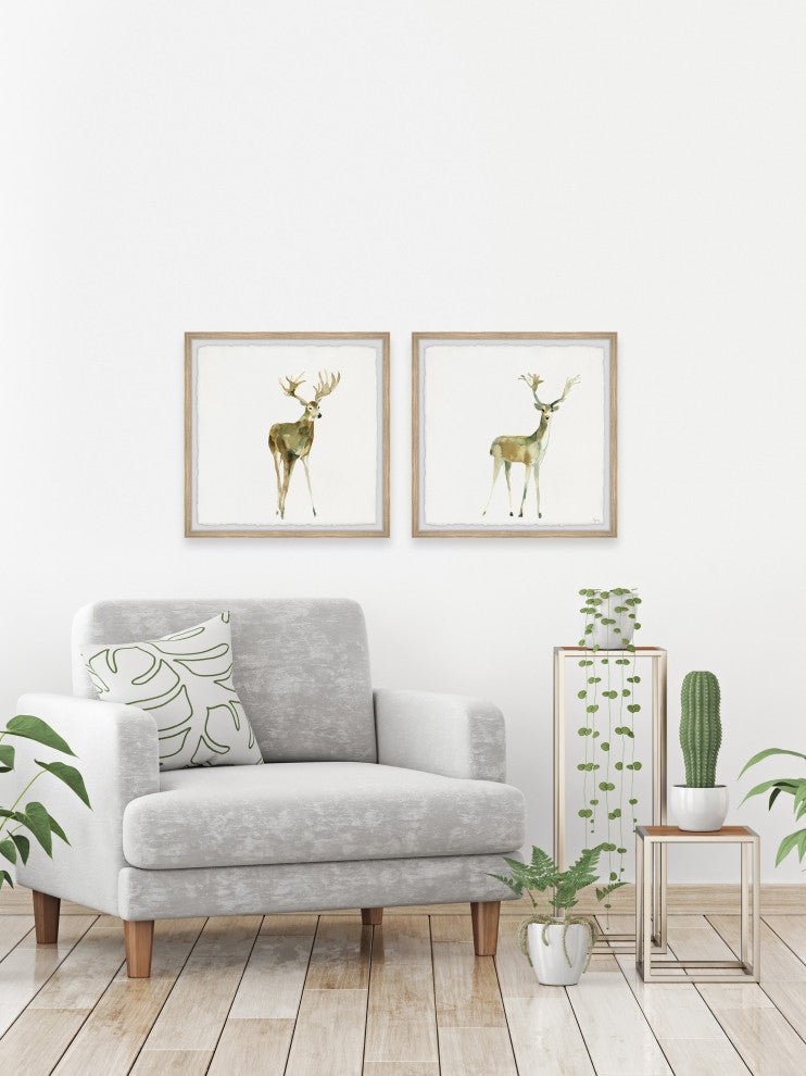 Little Deer Diptych, 2-Piece Set, 24x24 Panels