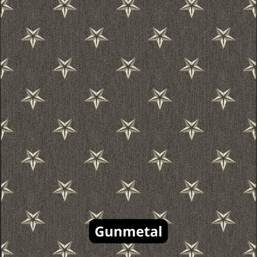 Star Pattern 3/8 Thick Indoor Area Rug Carpet, Gunmetal, 4x6