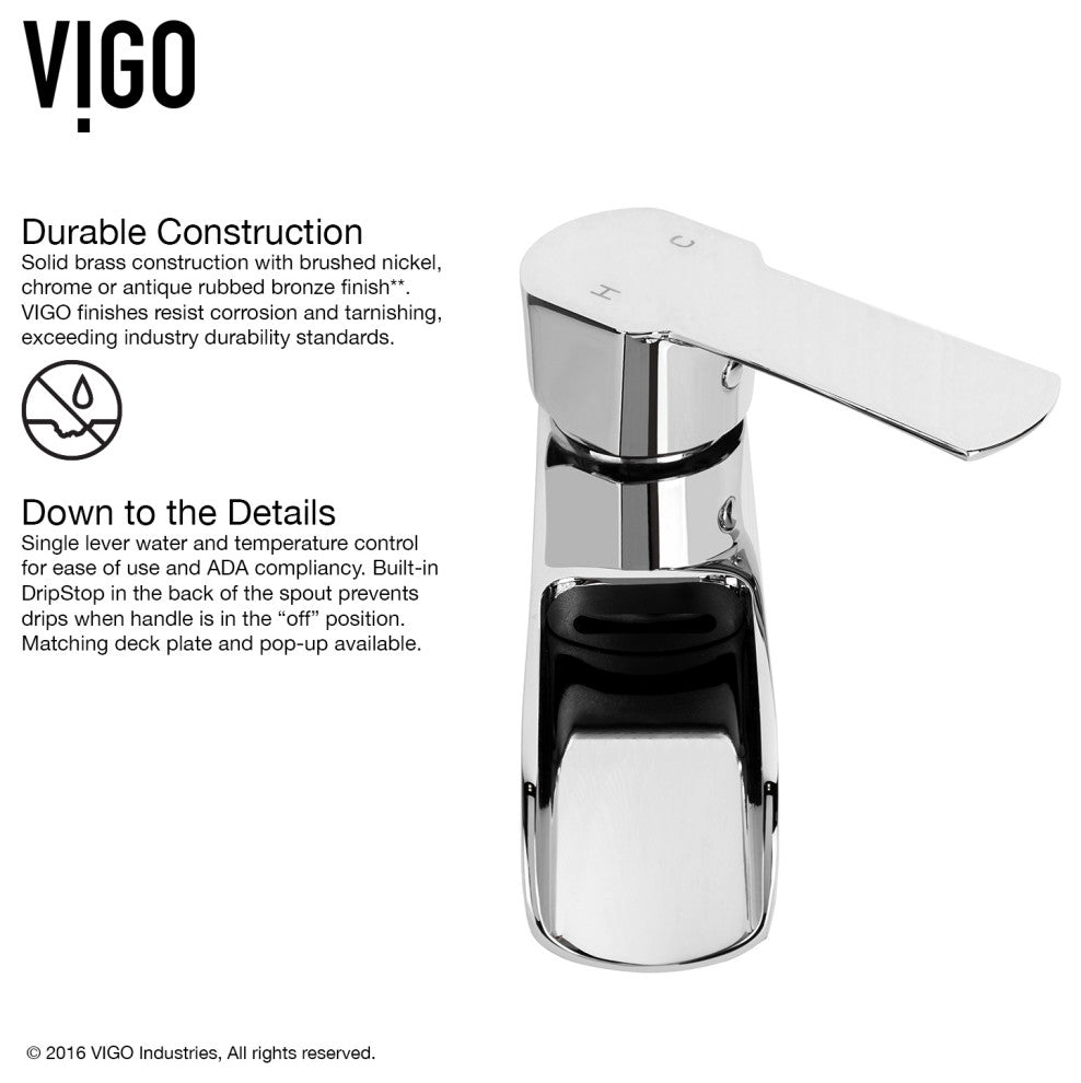 Donatello 18"L x 13"W Glass Vessel Sink and Niko 11"H Faucet Set