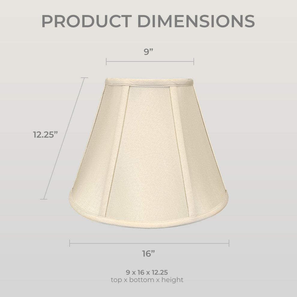 Royal Designs Deep Empire Bell Lamp Shade, Beige, 9x16x12.25, Single