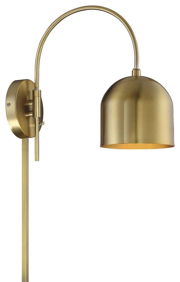 1-Light Adjustable Wall Sconce, Brass