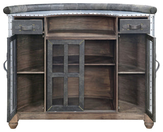 ACME Rahma Bar Table in Antique Ebony Top Grain Leather