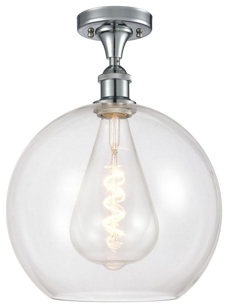 Innovations 516-1C-PC-G122-12 1-Light Semi-Flush Mount, Polished Chrome