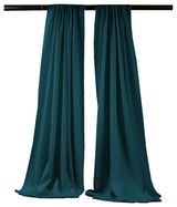 LA Linen Polyester Poplin Backdrop Drape 96"x58", 2 Pack, Dark Teal