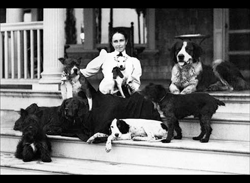 Mrs. Patten and Her Seven Dogs - Fine Art Giclee Print 24" x 36"