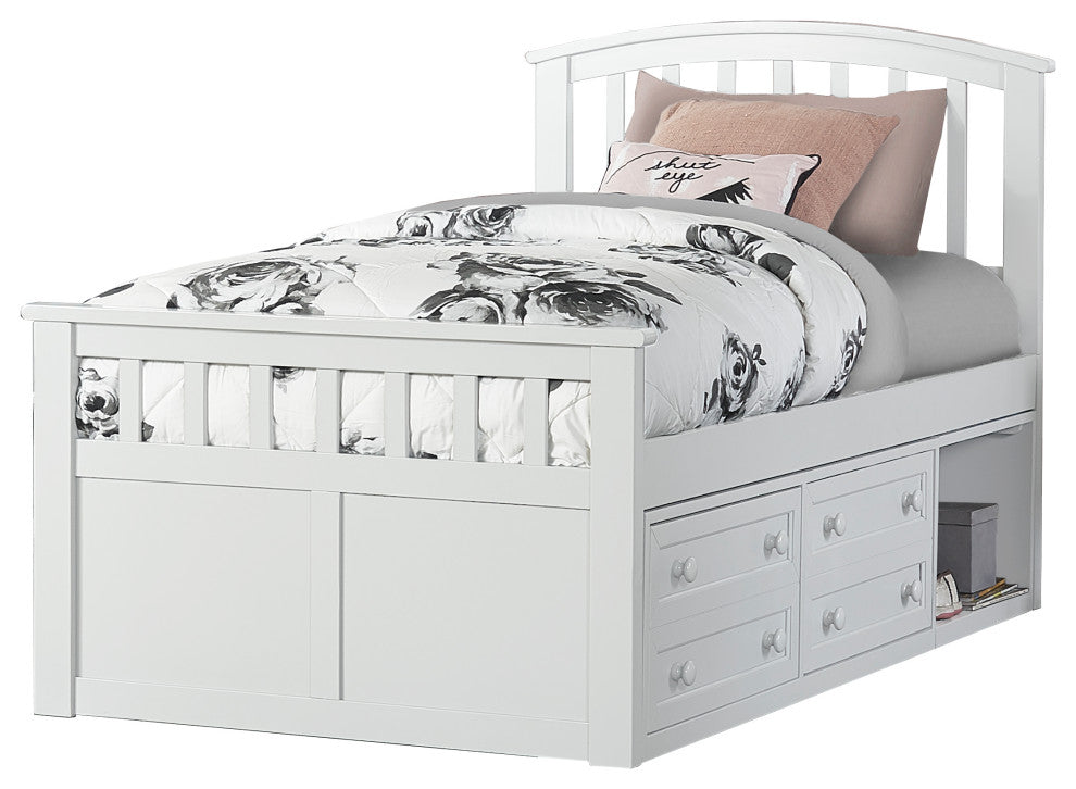 Hillsdale Schoolhouse 4.0 Charlie Wood Twin Captain's Bed With One Storage Unit