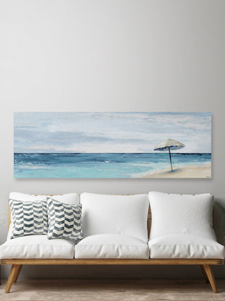 "Umbrella, a Sandbar" Painting Print on Wrapped Canvas