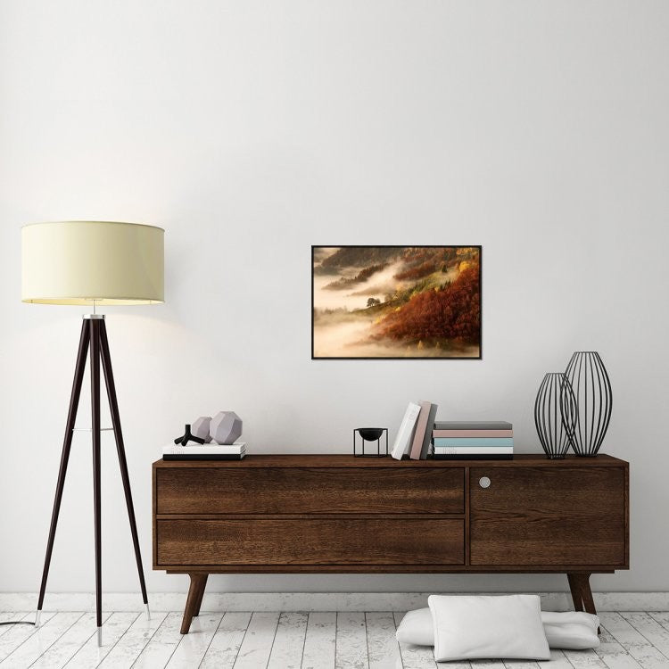 "Novembers Fog" Framed Canvas Giclee by Bor, 31x21"