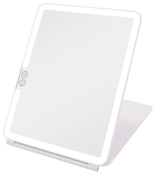 Touch Pad 2.0 Rechargeable LED Makeup Mirror with Flip Cover, White