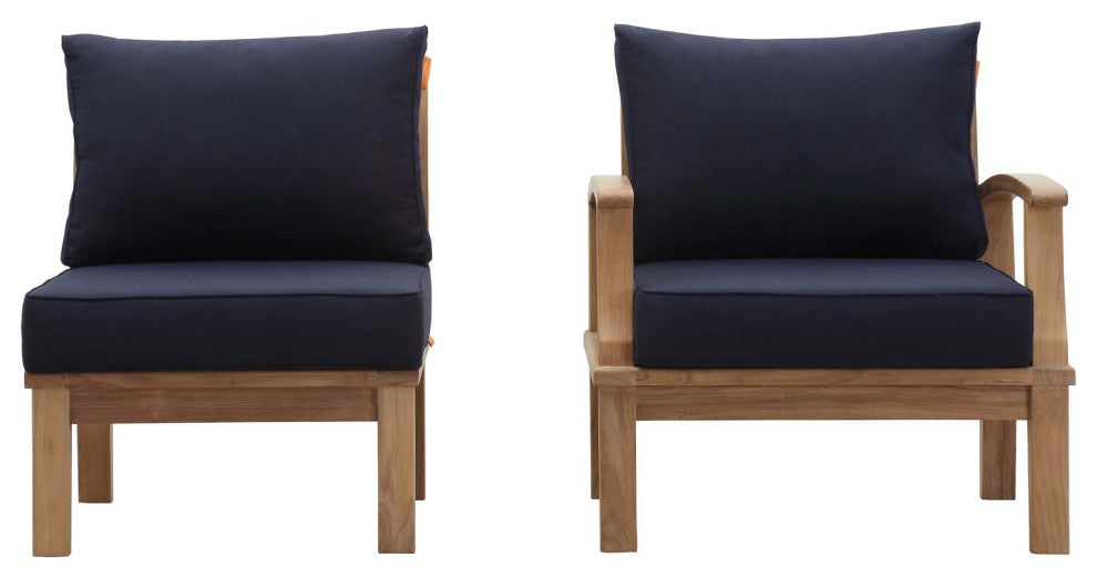 Navy Marina 2 Piece Outdoor Patio Teak Set