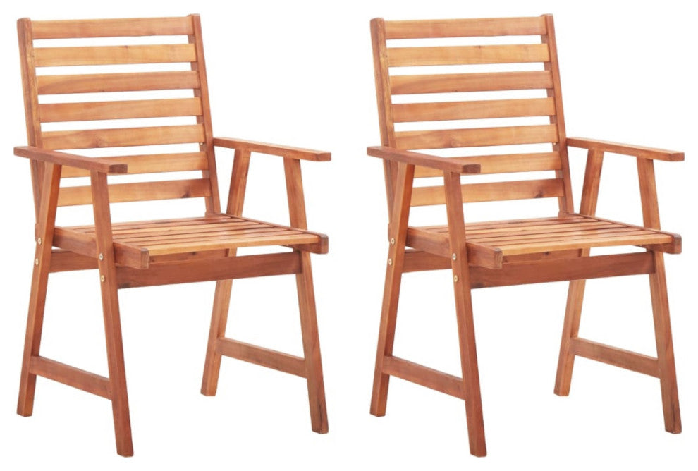 Vidaxl Outdoor Dining Chairs 2-Piece With Cushions Solid Acacia Wood