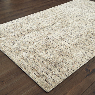 Liana Hand-Tufted Wool and Viscose Shaded Solid Ivory/Sand Rug, 8' x 10'