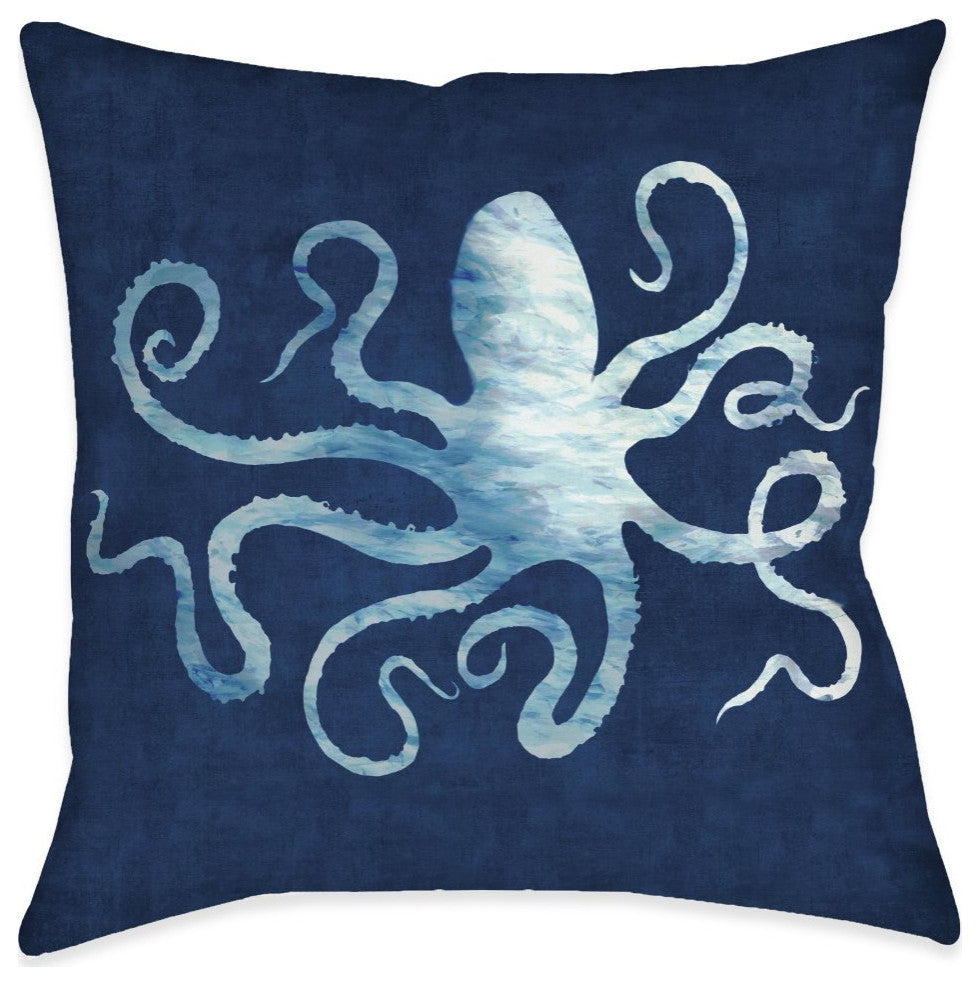 Laural Home The Abyss Octopus 18" X 18" Indoor Decorative Pillow