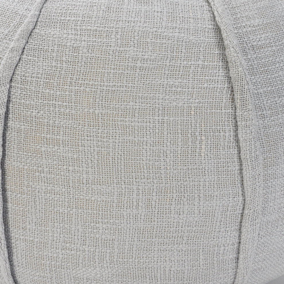Handcrafted Solid Gray Pleated Pouf