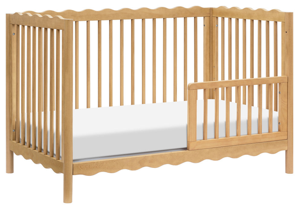 Swell 4-in-1 Convertible Crib With Toddler Bed Conversion Kit, Honey
