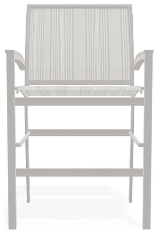 Bazza Sling Balcony Height Stackable Outdoor Stool, Harbor/Warm Gray