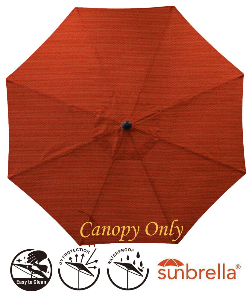9' Round Universal Sunbrella Replacement Canopy, Terracotta