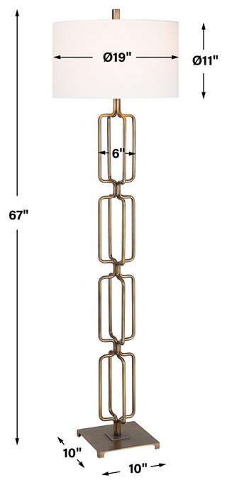 Uttermost Link Brushed Gold Floor Lamp