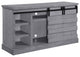 Amrita TV Stand WithFireplace, Gray Oak