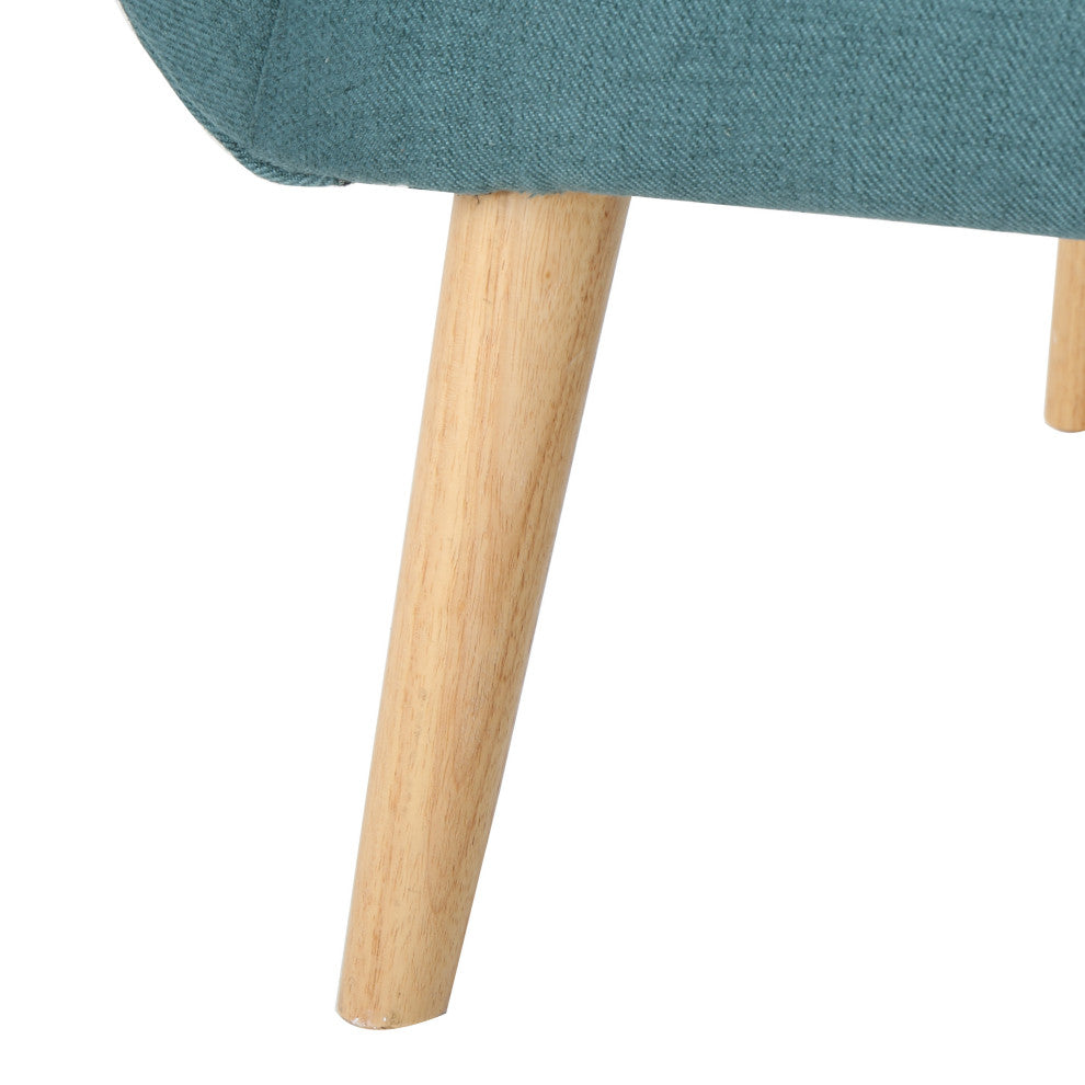 GDF Studio Temescal Mid Century Modern Dark Teal Fabric Club Chair, Dark Teal