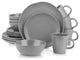 Stone Lain Abigail Stoneware 32 Piece Dinnerware Set, Gray