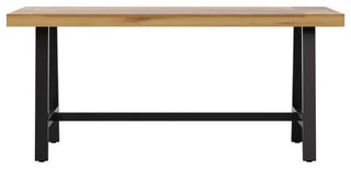 Rafe Commercial Grade Acacia Wood Dining Table - Natural/Black