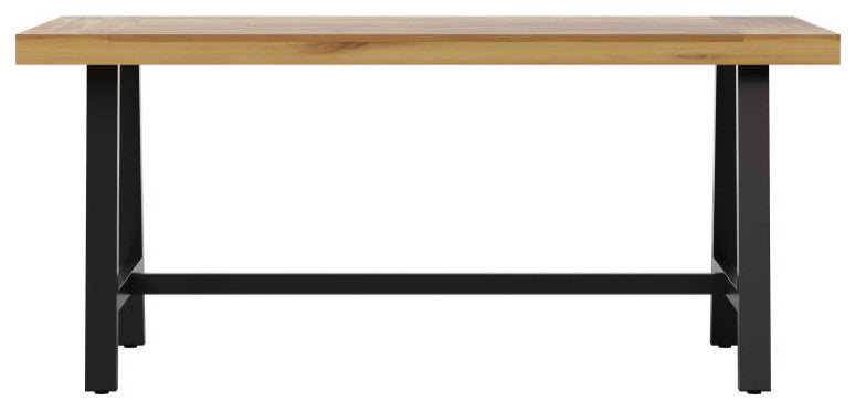 Rafe Commercial Grade Acacia Wood Dining Table - Natural/Black