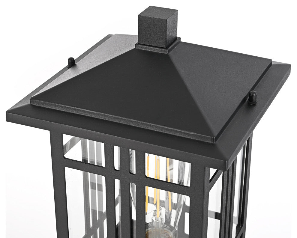 Home Living 15" Outdoor Post light, Black