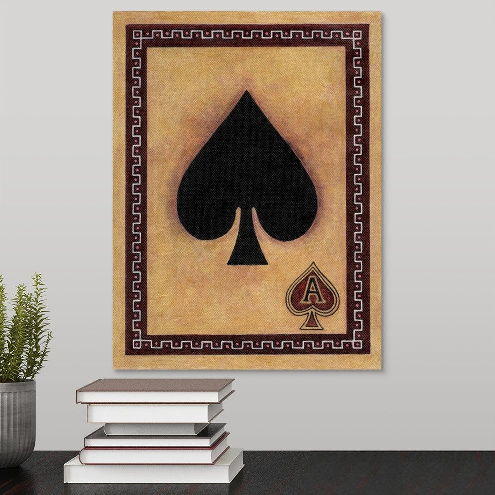 Ace Of Spades Wrapped Canvas Art Print, 12"x16"x1.5"