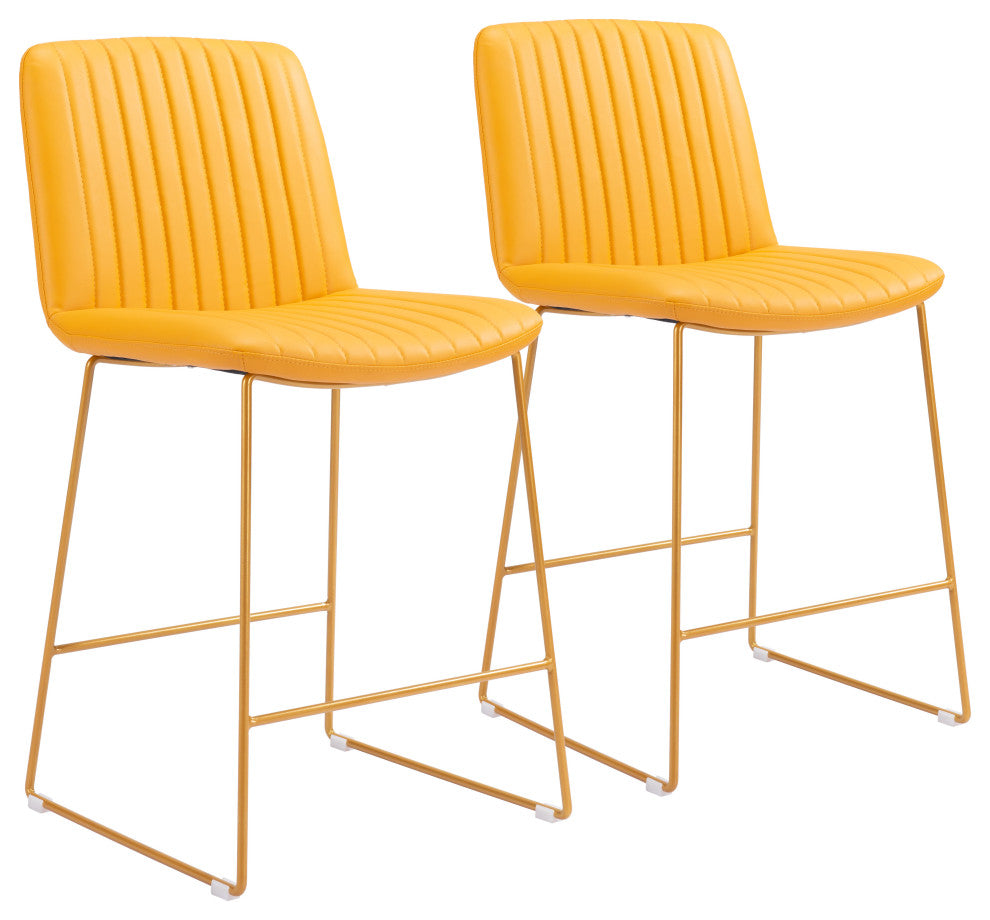 Mode Counter Chair, Set of 2 Yellow