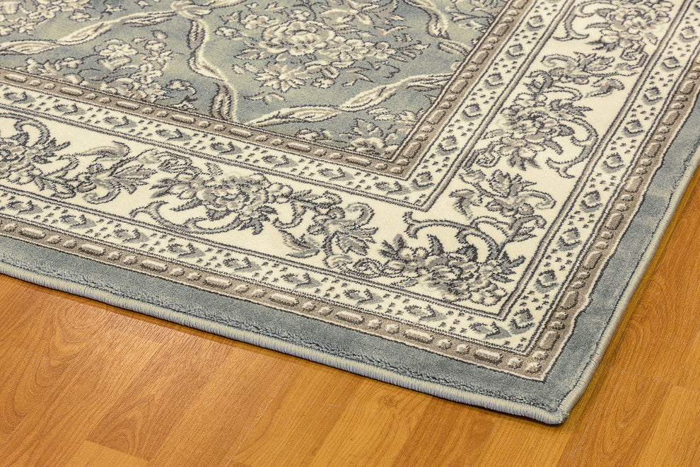 Legacy Light Blue and Ivory Rug, 5'3"x7'7"