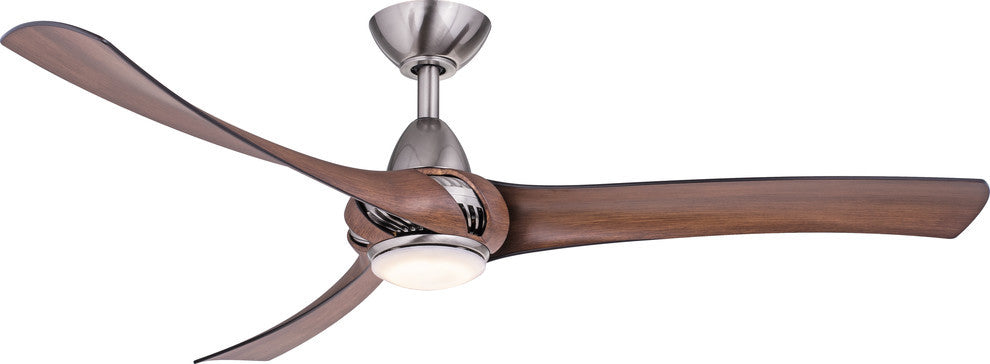 Droid LED Nickel Walnut Ceiling Fan