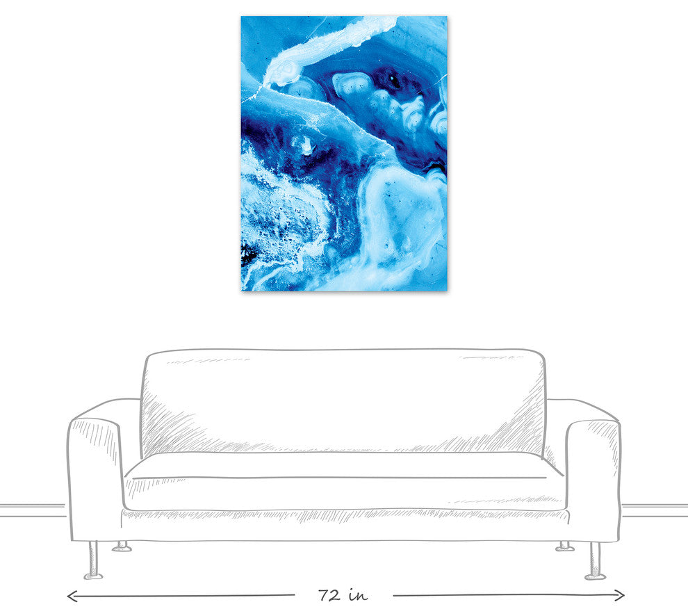 Cobalt Geode Abstract 30x40 Canvas Wall Art