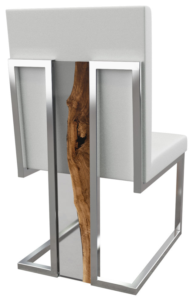 Verona Dining Chair, White Top and Chrome Base, 1 Piece