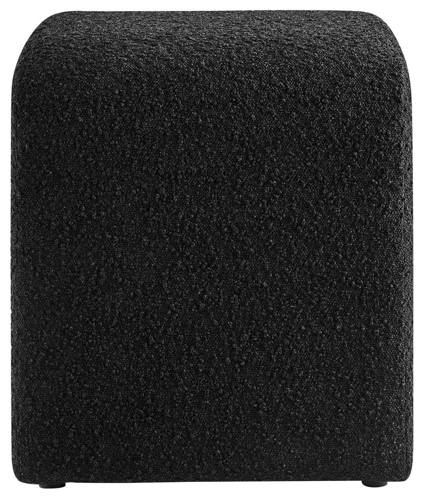 Simba Boucle Fabric Waterfall Stool - Black