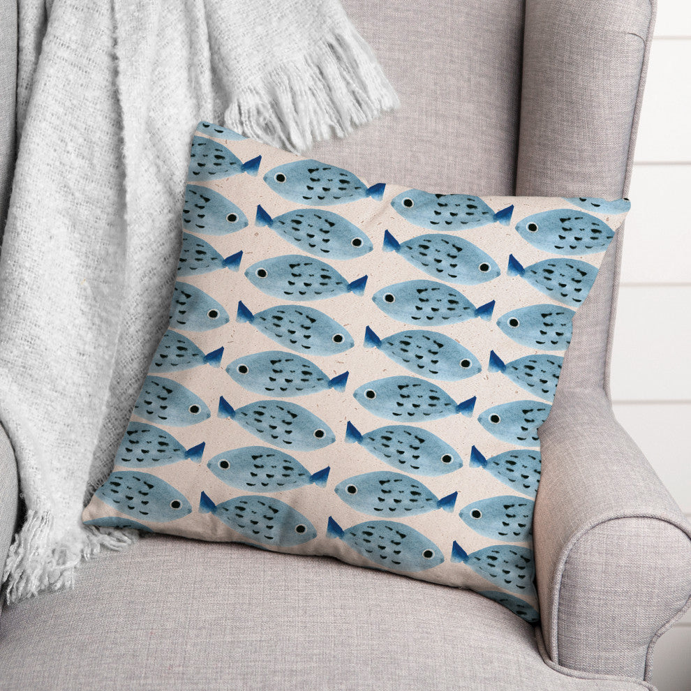 Swim Fish 1 16x16 Spun Poly Pillow